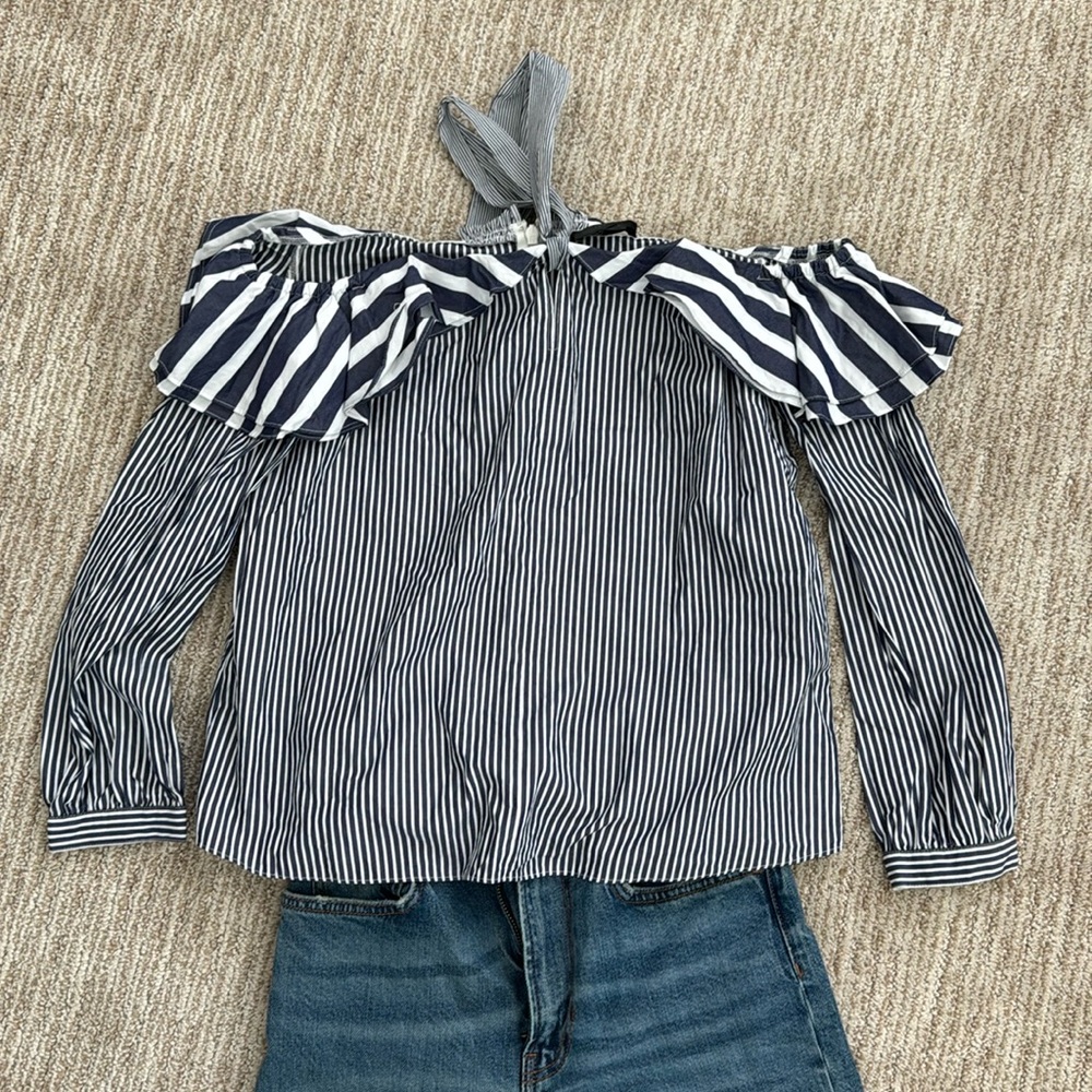 Jcrew off shoulder stripe top